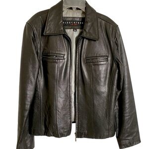 Moto Leather Black Jacket vintage Fleetstreet Red Label Large coat